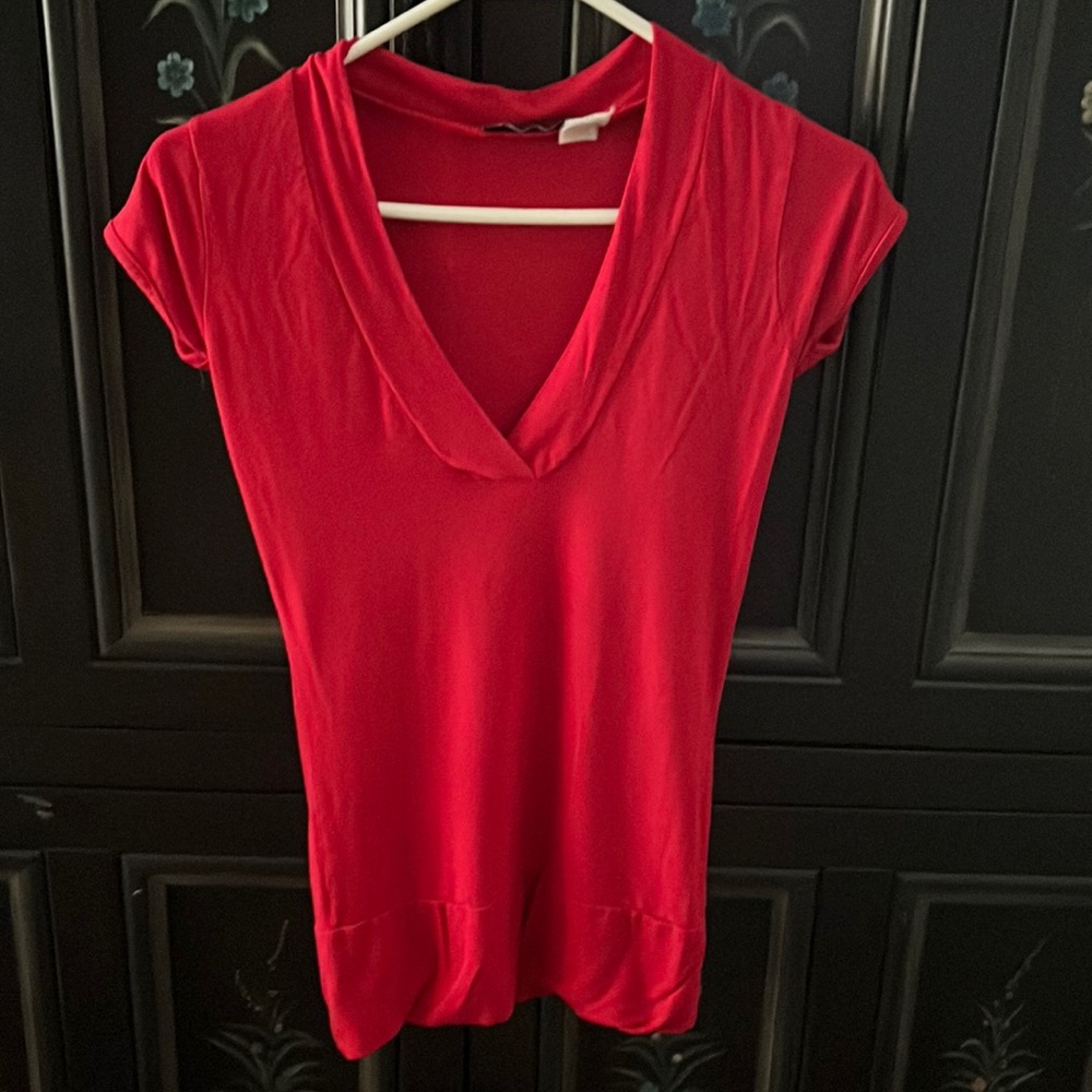 Women’s soft cotton top color red size small brand JouJou very nice